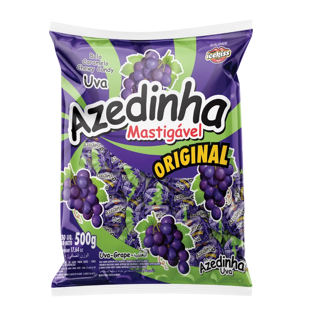 BALA MASTIGÁVEL AZEDINHA UVA 500G