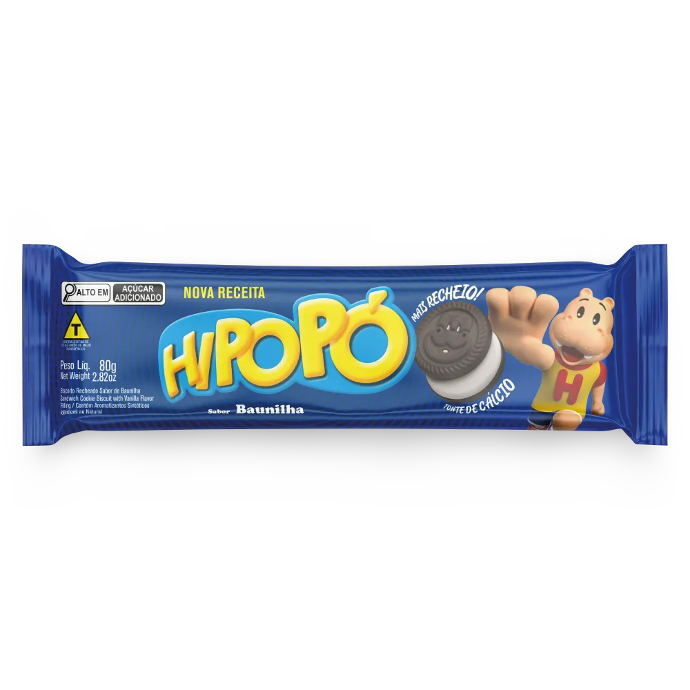 BISCOITO RECHEADO HIPOPO BAUNILHA 80G