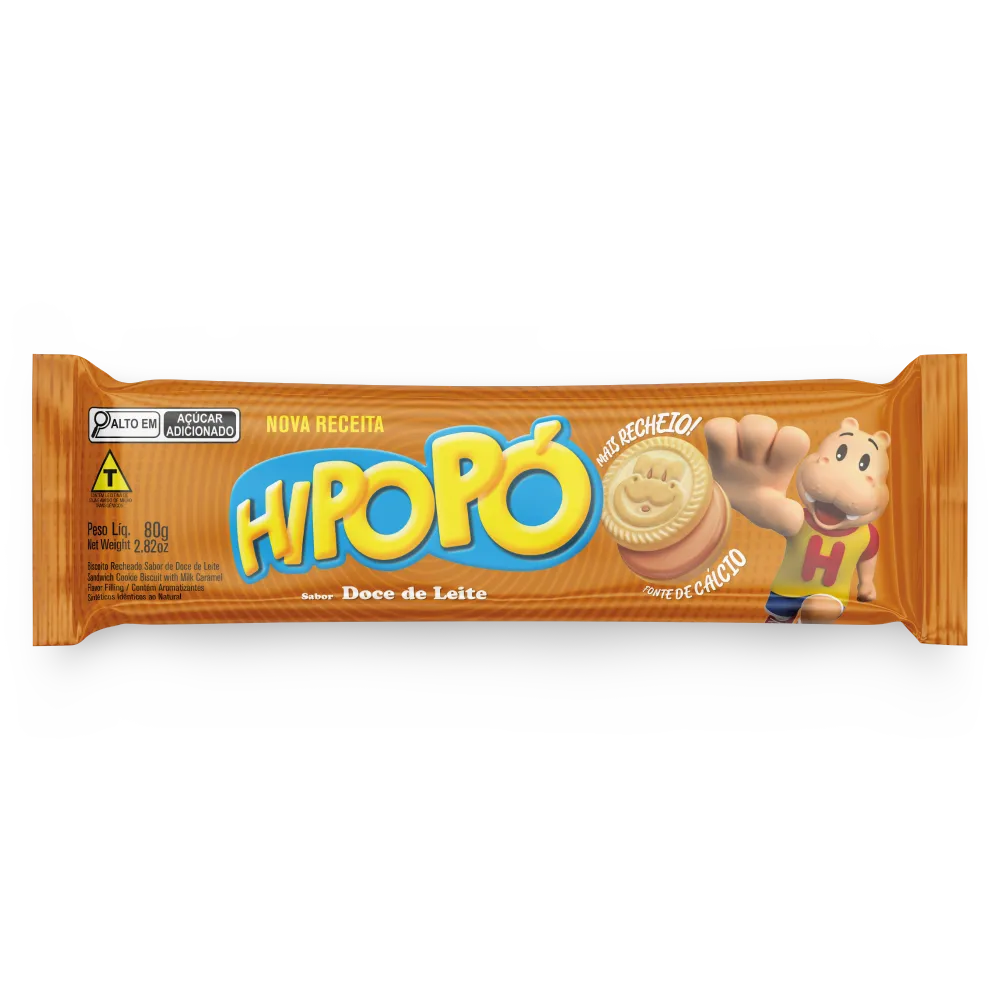 BISCOITO RECHEADO HIPOPO DOCE DE LEITE 80G