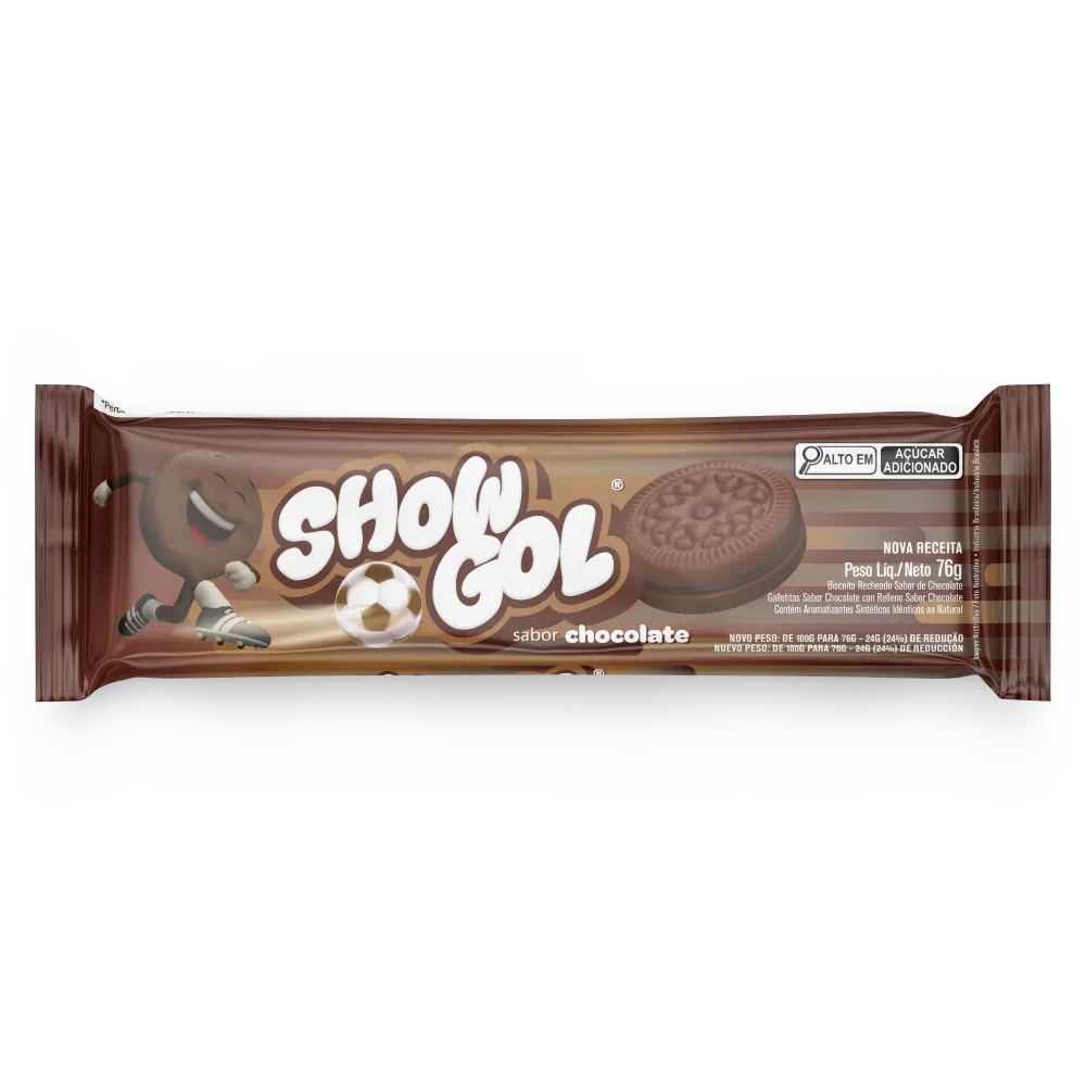 BISCOITO RECHEADO SHOW GOL CHOCOLATE 76G