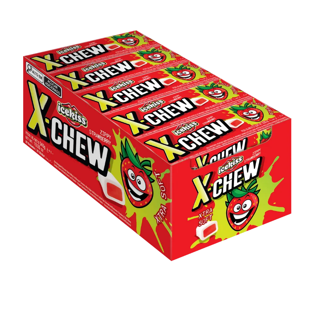 DROPS MASTIGAVEL X-CHEW MORANGO DISPLAY 20UN