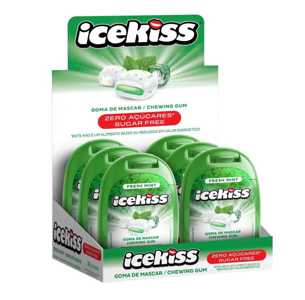 GOMA DE MASCAR ICEKISS FRESH MINT 240G DISPLAY