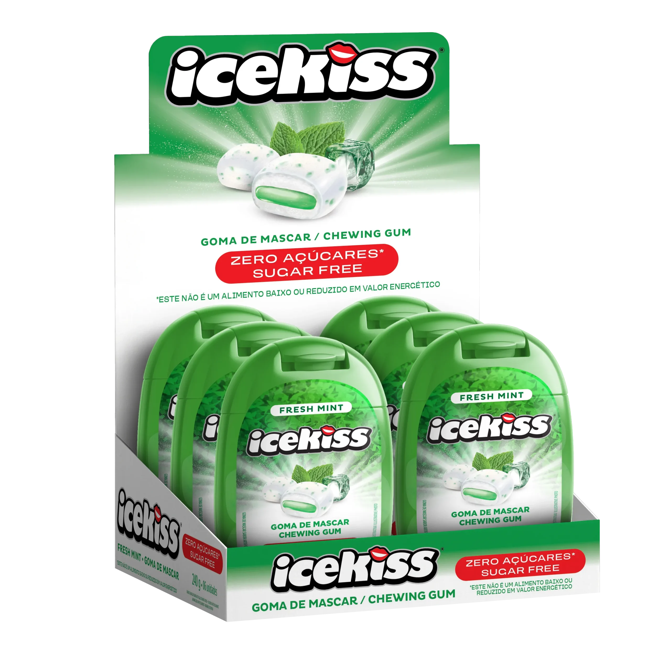 GOMA DE MASCAR ICEKISS FRESH MINT 240G DISPLAY