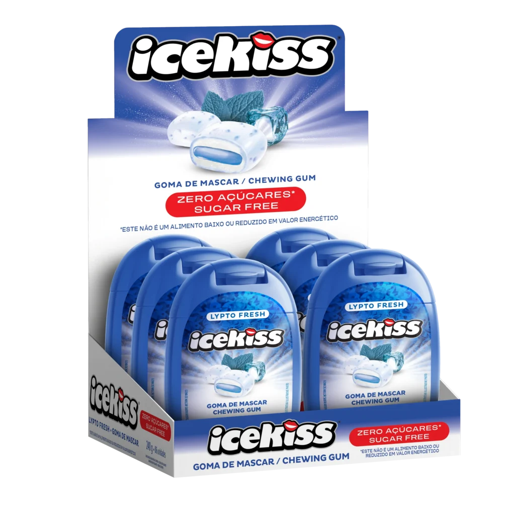 GOMA DE MASCAR ICEKISS LYPTO FRESH 240G DISPLAY