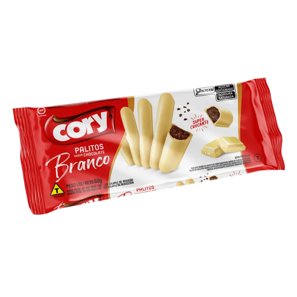 PALITOS CORY CHOCOLATE BRANCO 68G
